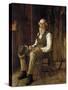 A Moment's Contemplation-John George Brown-Stretched Canvas
