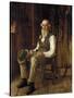 A Moment's Contemplation-John George Brown-Stretched Canvas