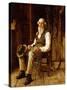 A Moment's Contemplation-John George Brown-Stretched Canvas