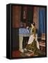 A Moments Reflection-Auguste Toulmouche-Framed Stretched Canvas