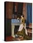 A Moments Reflection-Auguste Toulmouche-Stretched Canvas