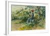 A Moments Rest watercolor and bodycolour-Pompeo Mariani-Framed Giclee Print