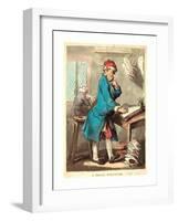 A Money Scrivener, 1801, Hand-Colored Etching, Rosenwald Collection-Thomas Rowlandson-Framed Giclee Print