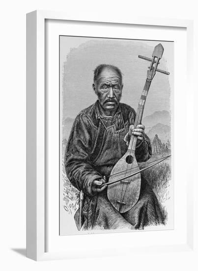 A Mongol Musician, from 'The History of Mankind', Vol.Iii, by Prof. Friedrich Ratzel, 1898-null-Framed Giclee Print