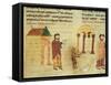 A Monk Hunting the Devil from a Church Towards a Pagan Temple-null-Framed Stretched Canvas