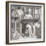 A Monk Scribe Surrounded by Manuscripts and Books at His Desk, after a 15th Century Work, from…-null-Framed Giclee Print