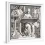 A Monk Scribe Surrounded by Manuscripts and Books at His Desk, after a 15th Century Work, from…-null-Framed Giclee Print