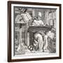 A Monk Scribe Surrounded by Manuscripts and Books at His Desk, after a 15th Century Work, from…-null-Framed Giclee Print