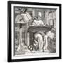 A Monk Scribe Surrounded by Manuscripts and Books at His Desk, after a 15th Century Work, from…-null-Framed Giclee Print