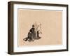A Monk Wearing a Mask(?) with a Horn-null-Framed Giclee Print
