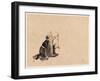 A Monk Wearing a Mask(?) with a Horn-null-Framed Giclee Print