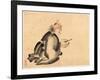 A Monk Wearing Mask(?) with Horns-null-Framed Giclee Print