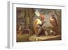 A Monkey Smoking and Drinking with an Owl-Ferdinand van Kessel-Framed Giclee Print