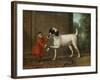 A Monkey Wearing Crimson Livery Dancing with a Poodle on the Terrace of a Country House-John Wootton-Framed Giclee Print