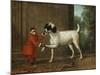 A Monkey Wearing Crimson Livery Dancing with a Poodle on the Terrace of a Country House-John Wootton-Mounted Giclee Print