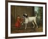 A Monkey Wearing Crimson Livery Dancing with a Poodle on the Terrace of a Country House-John Wootton-Framed Giclee Print