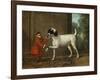 A Monkey Wearing Crimson Livery Dancing with a Poodle on the Terrace of a Country House-John Wootton-Framed Giclee Print