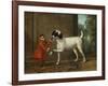 A Monkey Wearing Crimson Livery Dancing with a Poodle on the Terrace of a Country House-John Wootton-Framed Giclee Print