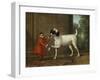 A Monkey Wearing Crimson Livery Dancing with a Poodle on the Terrace of a Country House-John Wootton-Framed Giclee Print