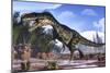 A Monolophosaurus Dinosaur Walking Amongst Cycas and Calamites-Stocktrek Images-Mounted Art Print