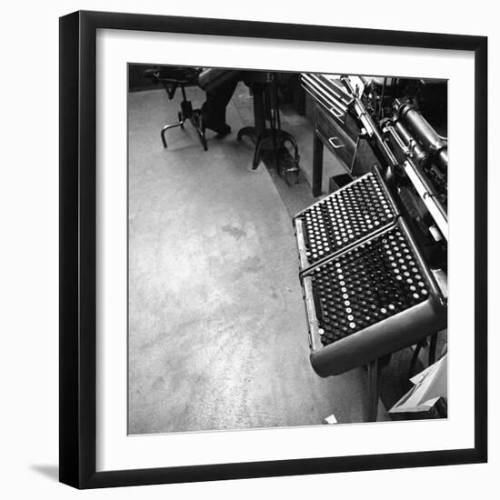 A Monotype Keyboard at the White Rose Press, Mexborough, South Yorkshire, 1968-Michael Walters-Framed Photographic Print