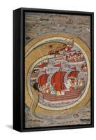 A Monstrous Serpent Devouring the Royal Fleet, C.1670-1690 (Illuminated Manuscript)-null-Framed Stretched Canvas