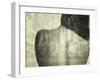 A Montage of a Naked Young Woman's Back and a City Street with Cars and Illuminations-Kenji Mizumori-Framed Photographic Print