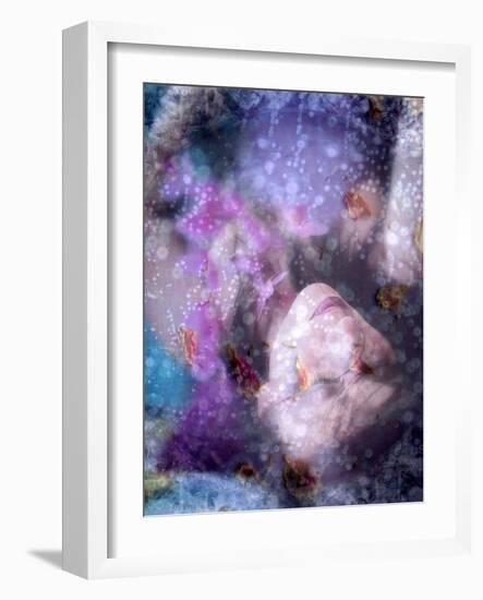 A Montage of a Portrait of a Woman, Flowers and Texture-Alaya Gadeh-Framed Photographic Print