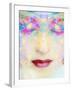 A Montage of a Portrait of a Woman with Closed Eyes and Ornaments Out of Flowers-Alaya Gadeh-Framed Photographic Print