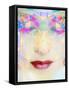 A Montage of a Portrait of a Woman with Closed Eyes and Ornaments Out of Flowers-Alaya Gadeh-Framed Stretched Canvas