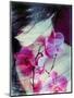 A Montage of a Portrait of a Woman with Pink Orchids and Texture-Alaya Gadeh-Mounted Photographic Print