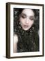 A Montage of a Portrait of a Womans Face with Flowers and Textures-Alaya Gadeh-Framed Photographic Print