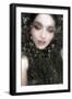 A Montage of a Portrait of a Womans Face with Flowers and Textures-Alaya Gadeh-Framed Photographic Print