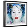 A Montage of a Portrait of a Womans Face with Flowers and Textures-Alaya Gadeh-Framed Photographic Print