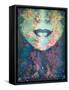 A Montage of a Portrait with Floral Elements-Alaya Gadeh-Framed Stretched Canvas