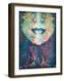 A Montage of a Portrait with Floral Elements-Alaya Gadeh-Framed Photographic Print