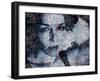A Montage of a Portrait with Ornaments from Water Reflections in Reserded Colors-Alaya Gadeh-Framed Photographic Print