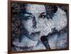 A Montage of a Portrait with Ornaments from Water Reflections in Reserded Colors-Alaya Gadeh-Framed Photographic Print