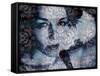 A Montage of a Portrait with Ornaments from Water Reflections in Reserded Colors-Alaya Gadeh-Framed Stretched Canvas