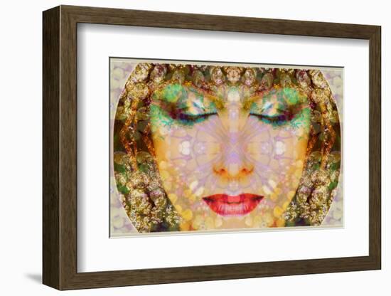 A Montage of a Portrait with Ornaments in Egyptian Style-Alaya Gadeh-Framed Photographic Print