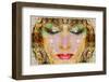 A Montage of a Portrait with Ornaments in Egyptian Style-Alaya Gadeh-Framed Photographic Print