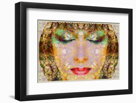 A Montage of a Portrait with Ornaments in Egyptian Style-Alaya Gadeh-Framed Photographic Print