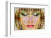 A Montage of a Portrait with Ornaments in Egyptian Style-Alaya Gadeh-Framed Photographic Print