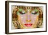 A Montage of a Portrait with Ornaments in Egyptian Style-Alaya Gadeh-Framed Photographic Print