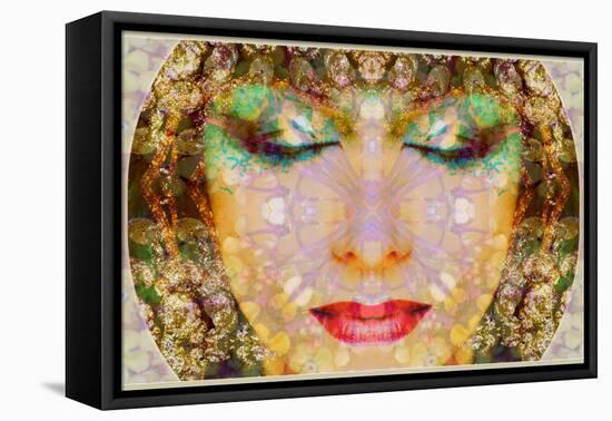 A Montage of a Portrait with Ornaments in Egyptian Style-Alaya Gadeh-Framed Stretched Canvas