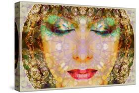 A Montage of a Portrait with Ornaments in Egyptian Style-Alaya Gadeh-Stretched Canvas