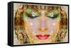 A Montage of a Portrait with Ornaments in Egyptian Style-Alaya Gadeh-Framed Stretched Canvas