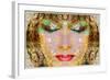 A Montage of a Portrait with Ornaments in Egyptian Style-Alaya Gadeh-Framed Photographic Print