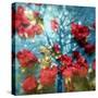 A Montage of a Tree and Red Rose Petals in Sparkling Light and Reflections-Alaya Gadeh-Stretched Canvas