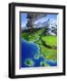 A Montage of Earth's Features Including a Volcano, River, Storm and Mountains-null-Framed Art Print